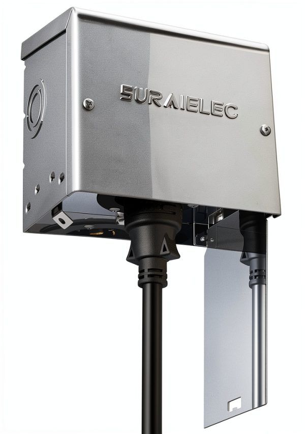 SURAIELEC 30Amp Generator Inlet Box Stainless Steel-0