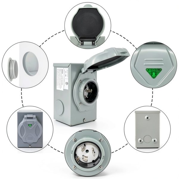 Patio Generator Power Inlet Box NEMA SS2-50P-2