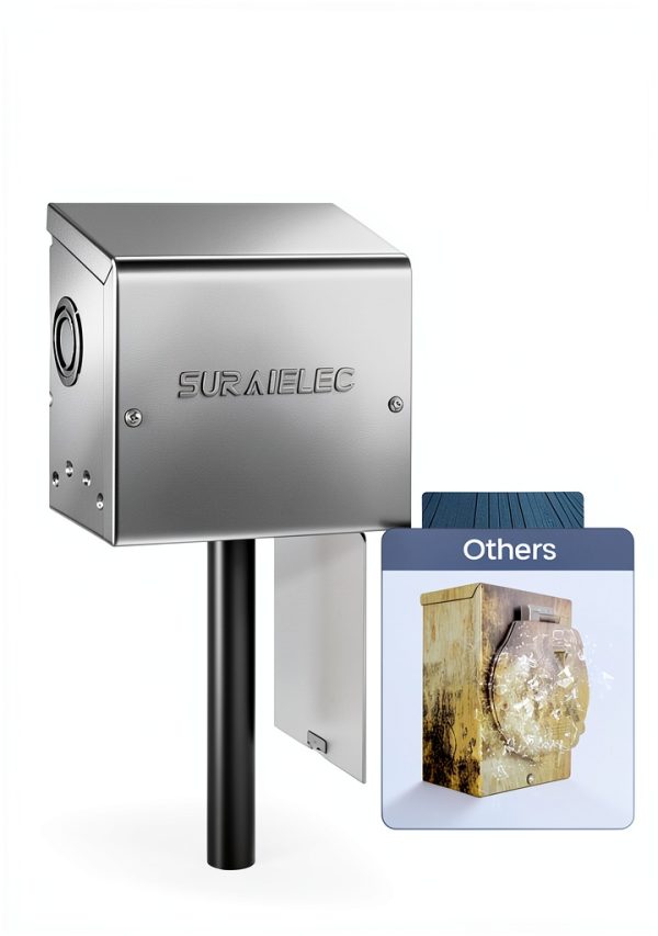 SURAIELEC 30Amp Generator Inlet Box Stainless Steel-2