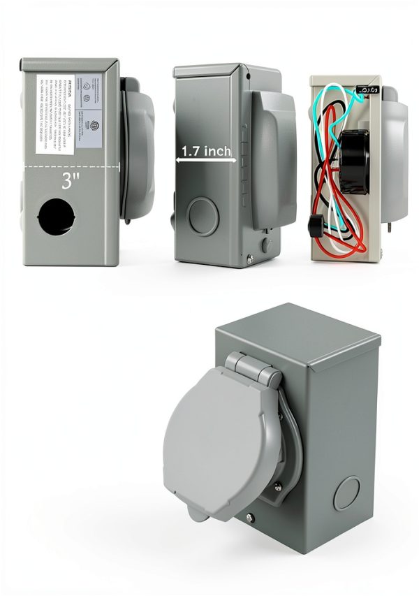 Wokyy 12500W Outdoor Generator Inlet Box Grey-4