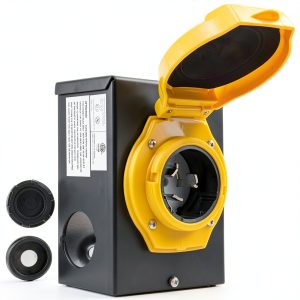 TECSPACE Outdoor Generator Power Inlet Box 50 Amp Metal-0