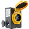 TECSPACE Outdoor Generator Power Inlet Box 30 Amp Metal-0