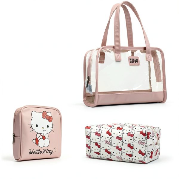 Hello Kitty 3-Piece Toiletry Set with Durable Zipped Makeup Bags-5