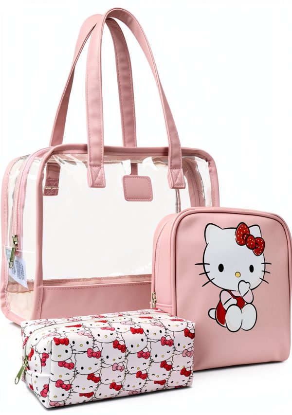 Hello Kitty 3-Piece Toiletry Set with Durable Zipped Makeup Bags-0