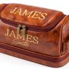Sparklove Men's PU Leather Toiletry Bag TB02 Triple‑Layer Waterproof-0