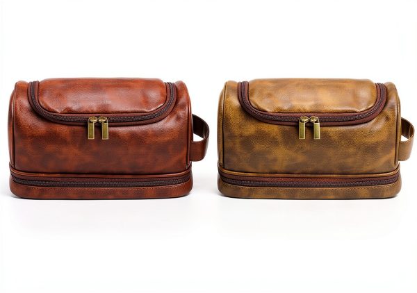 Sparklove Men's PU Leather Toiletry Bag TB02 Triple‑Layer Waterproof-5