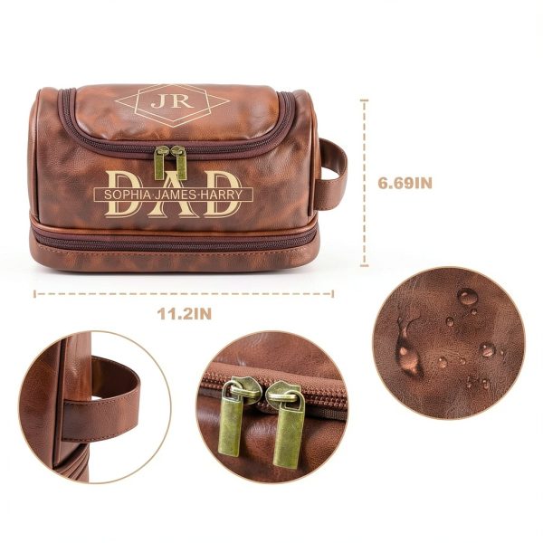 TYTL Leather Toiletry Bag Dual‑Side Laser Engraved Waterproof PU-5