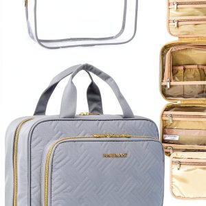 Travel Toiletry Bag BAGSMART Peachskin TSA Approved Grey-0