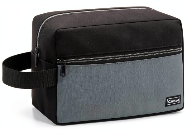 Carbrea Toiletry Bag for Men Large Black Polyester Travel Case-0