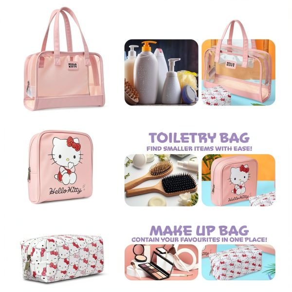 Hello Kitty 3-Piece Toiletry Set with Durable Zipped Makeup Bags-3