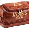 TYTL Leather Toiletry Bag Dual‑Side Laser Engraved Waterproof PU-0