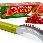 Stainless Steel Watermelon Slicer by BURIUS Easy Grip Green Fruit-0