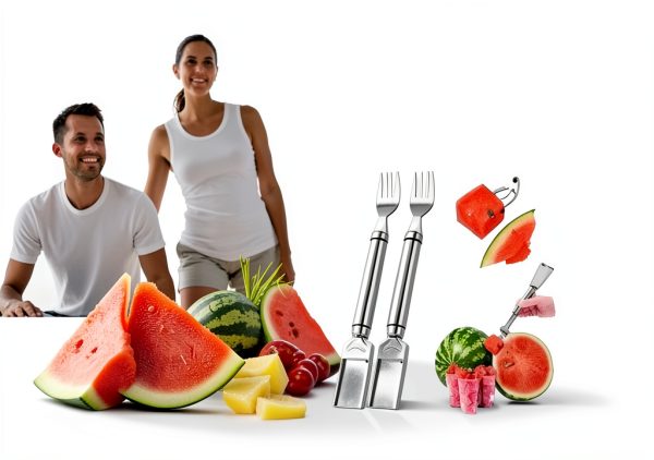 Watermelon Cutter 2 PCS Stainless Steel Fork Slicer Set by NAWAZJEE-6