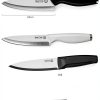 Ceramic Knife Set for Kitchen with Sheath: 100% Zirconia Pure Ceramic Sharp Blade Fruit Cutting Knives 9Pcs with Cover Rustproof Clean Cut Edge Black Handle, Black and White-0
