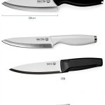 Ceramic Knife Set for Kitchen with Sheath: 100% Zirconia Pure Ceramic Sharp Blade Fruit Cutting Knives 9Pcs with Cover Rustproof Clean Cut Edge Black Handle, Black and White-0