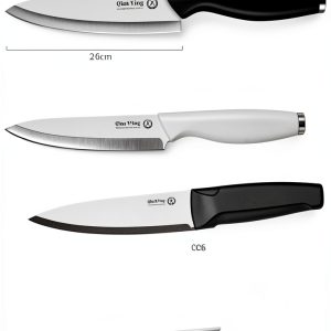 Ceramic Knife Set for Kitchen with Sheath: 100% Zirconia Pure Ceramic Sharp Blade Fruit Cutting Knives 9Pcs with Cover Rustproof Clean Cut Edge Black Handle, Black and White-0