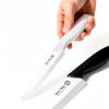 Ceramic Knife Set for Kitchen with Sheath: 100% Zirconia Pure Ceramic Sharp Blade Fruit Cutting Knives 9Pcs with Cover Rustproof Clean Cut Edge Black Handle, Black and White-3