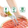 Stainless Steel Watermelon Slicer by BURIUS Easy Grip Green Fruit-3