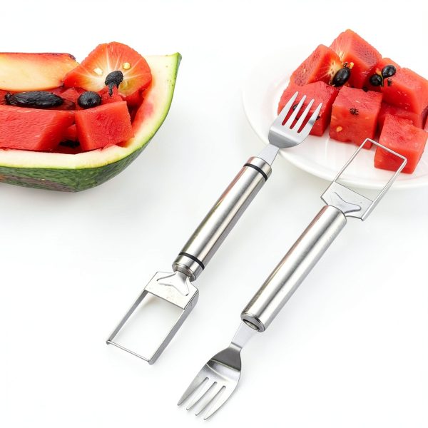 Watermelon Cutter 2 PCS Stainless Steel Fork Slicer Set by NAWAZJEE-2
