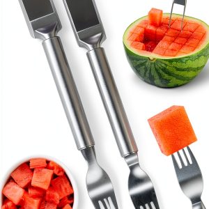 Watermelon Cutter 2 PCS Stainless Steel Fork Slicer Set by NAWAZJEE-0
