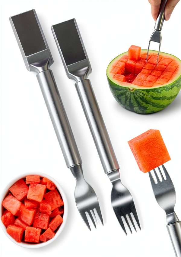 Watermelon Cutter 2 PCS Stainless Steel Fork Slicer Set by NAWAZJEE-0