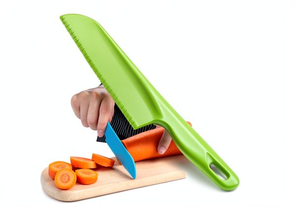 Green Plastic Knife Set jawbush 11" large 8.7" BPA‑Free Knife-3