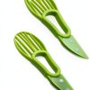 2 Pcs Avocado Slicer Tool Avocado Knife for Mashing Avocados Enucleation Making Guacamole, Green-0