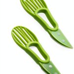 2 Pcs Avocado Slicer Tool Avocado Knife for Mashing Avocados Enucleation Making Guacamole, Green-0
