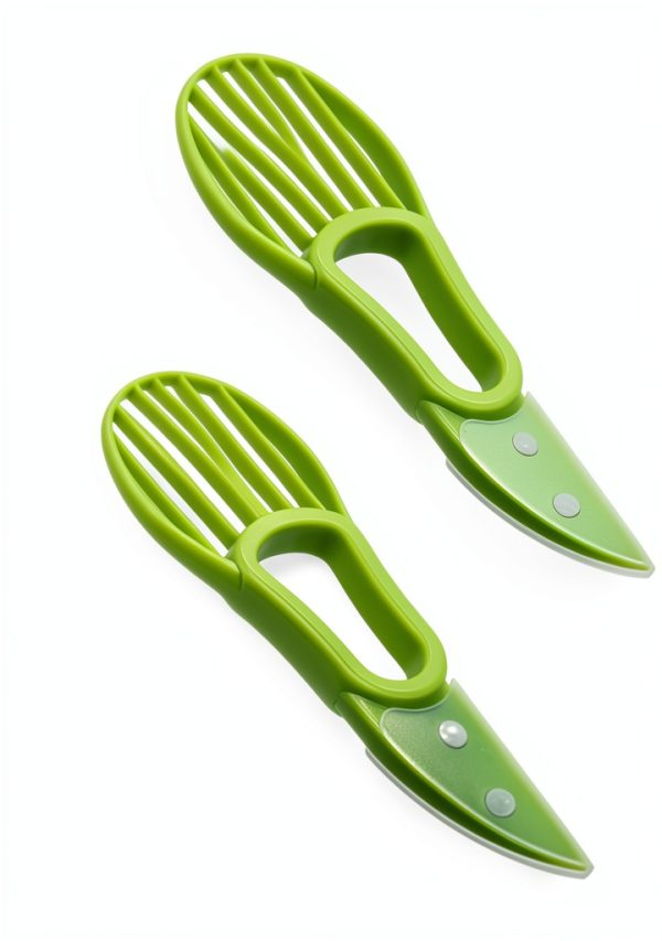 2 Pcs Avocado Slicer Tool Avocado Knife for Mashing Avocados Enucleation Making Guacamole, Green-0