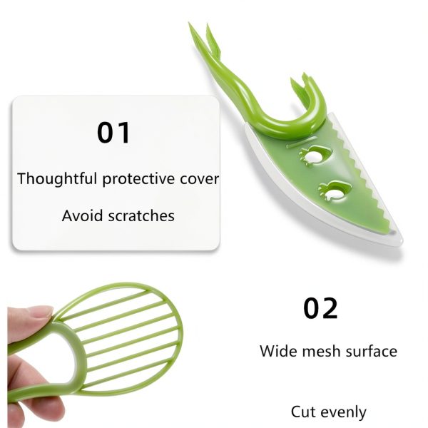 2 Pcs Avocado Slicer Tool Avocado Knife for Mashing Avocados Enucleation Making Guacamole, Green-2