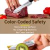 Ceramic Knife Set for Kitchen with Sheath: 100% Zirconia Pure Ceramic Sharp Blade Fruit Cutting Knives 9Pcs with Cover Rustproof Clean Cut Edge Black Handle, Black and White-4