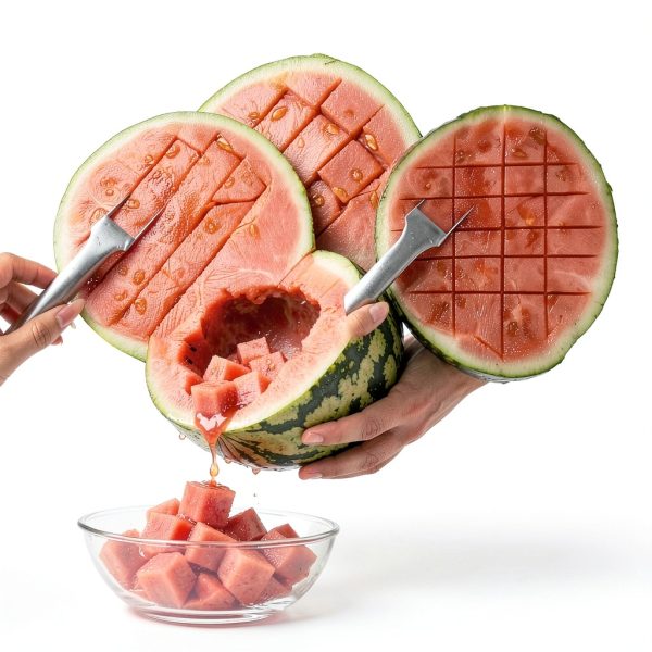 Watermelon Fork Slicer Cutter 2Pcs Stainless Steel Knife by Pesilo-3