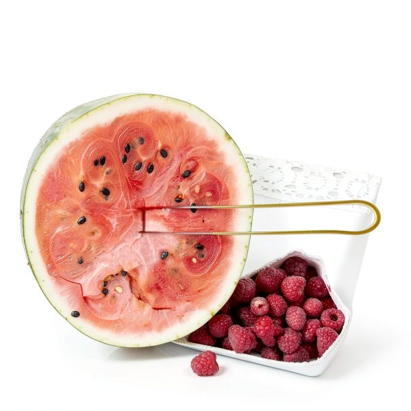 Stainless Steel Watermelon Slicer by BURIUS Easy Grip Green Fruit-4