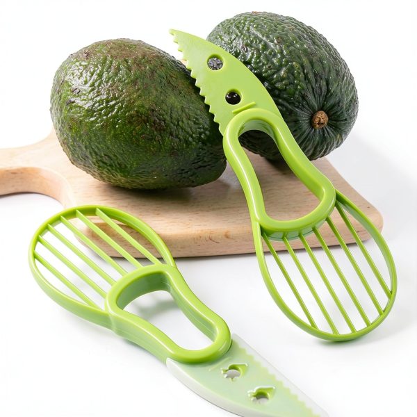 2 Pcs Avocado Slicer Tool Avocado Knife for Mashing Avocados Enucleation Making Guacamole, Green-4