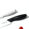 Ceramic Knife Set for Kitchen with Sheath: 100% Zirconia Pure Ceramic Sharp Blade Fruit Cutting Knives 9Pcs with Cover Rustproof Clean Cut Edge Black Handle, Black and White-1