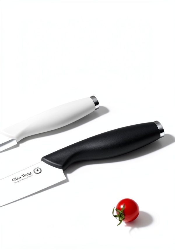Ceramic Knife Set for Kitchen with Sheath: 100% Zirconia Pure Ceramic Sharp Blade Fruit Cutting Knives 9Pcs with Cover Rustproof Clean Cut Edge Black Handle, Black and White-1