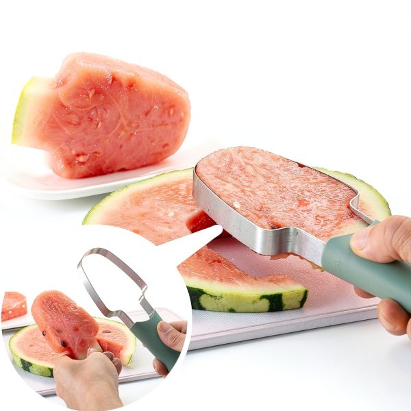 Oleex Watermelon Cutter 3-in-1 Stainless Steel Fruit Knife Green-2
