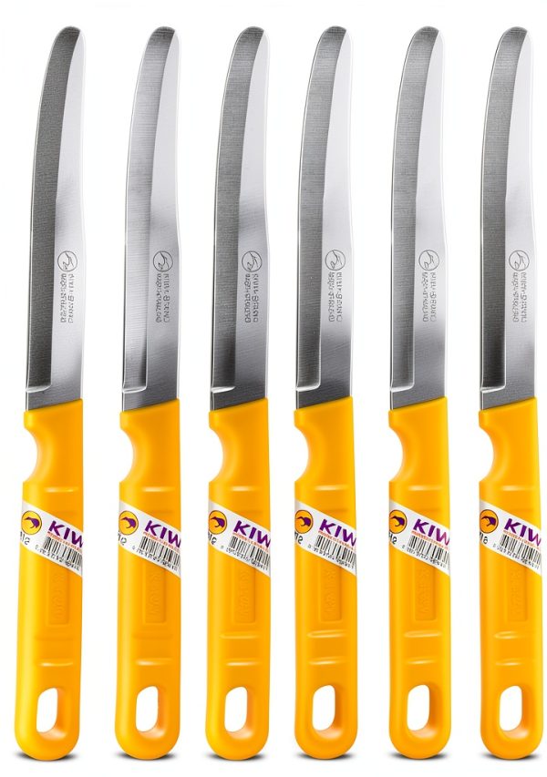 Kiwi Fruit Knife SET 512 6-Piece Paring Set – Silver & Yellow Handles-0