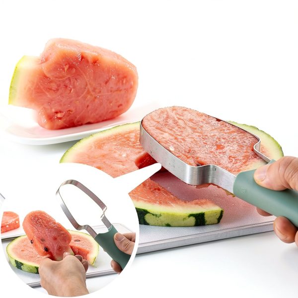 Watermelon Cutter JAYVAR 3-in-1 Melon Scoop & Popsicle Mould Green-4