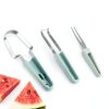 Watermelon Cutter 3 in 1 IURRDOP Stainless Steel Fruit Slicer Green-2