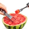 CrispTaste Watermelon Cutter with Retractable Fork, 2-in-1 Stainless-4