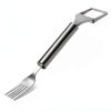 2-in-1 Stainless Steel Watermelon Slicer & Fork | Easy Cut, Serve, Enjoy | Kitchen & Camping Must-Have Tool for Fruit Salad, Parties, BBQ | Dishwasher Safe & Rust-Proof-2