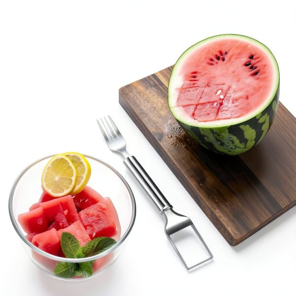 2-in-1 Stainless Steel Watermelon Slicer & Fork | Easy Cut, Serve, Enjoy | Kitchen & Camping Must-Have Tool for Fruit Salad, Parties, BBQ | Dishwasher Safe & Rust-Proof-8