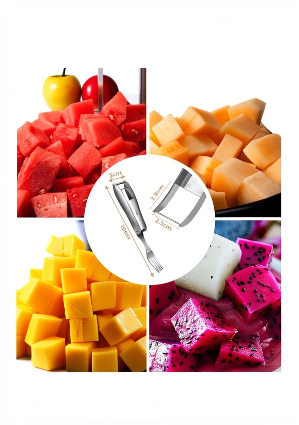 CrispTaste Watermelon Cutter with Retractable Fork, 2-in-1 Stainless-5