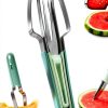 Watermelon Cutter JAYVAR 3-in-1 Melon Scoop & Popsicle Mould Green-0