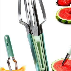 Watermelon Cutter JAYVAR 3-in-1 Melon Scoop & Popsicle Mould Green-0